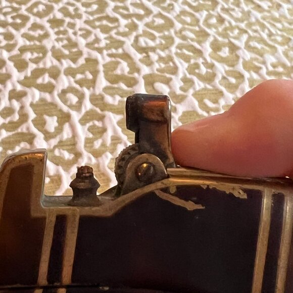 Vintage Colibri Lighter Intricate Gold & Brown Design Cigarette Case/Money Clip - Picture 10 of 13